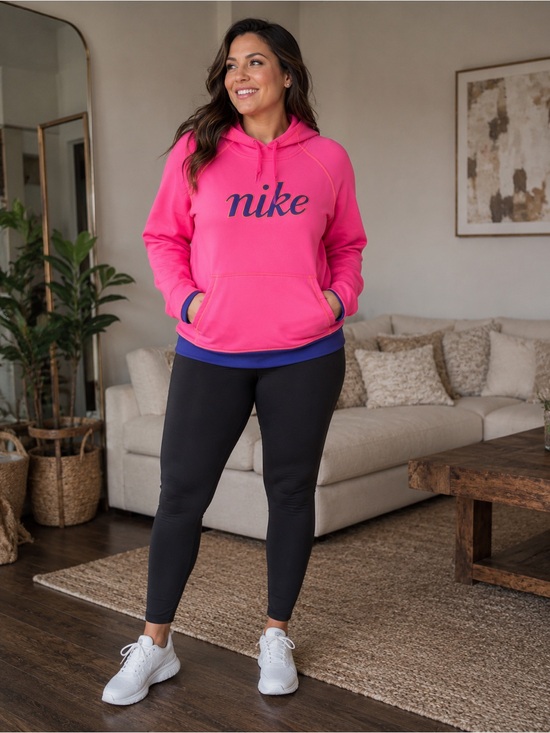 Nike Sweaters - Nike Hot Pink Hoodie with Navy Logo